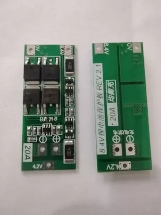 BMS de proteção para pack de bateria 18650 8,4v 2S 20A.