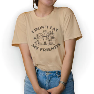 Camiseta VINTAGE Unissex I Don'T Eat My Friends Vegan Vegetariano B479