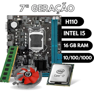 Kit Pl Mãe H110 + Processador I5 7500T + Memoria 16 Gb Ddr4 + Cooler