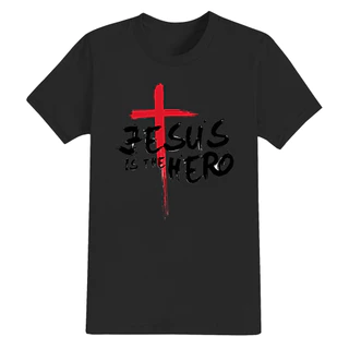 Camiseta Estampada Algodão Confortável Shirt Unissex Jesus é o Herói