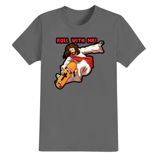 Camiseta Algodão Estampada Cristã Confortável Jesus Skatista