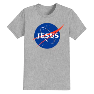 Camiseta 100% Algodão Confortável Estampada Cristã T-Shirt Jesus Foguetes