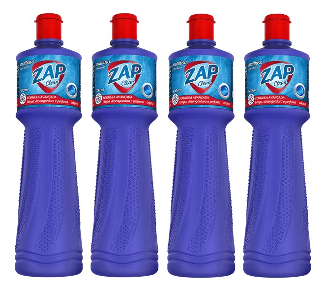 Kit 4un Multiuso Zap Clean Poder e Brilho 500ml | Shopee Brasil