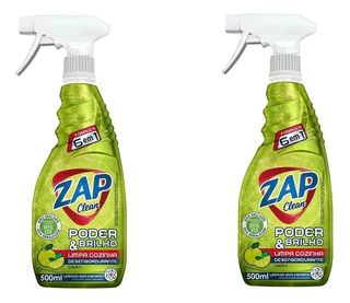 Kit 2un Desengordurante Zap Clean Poder e Brilho 500ml