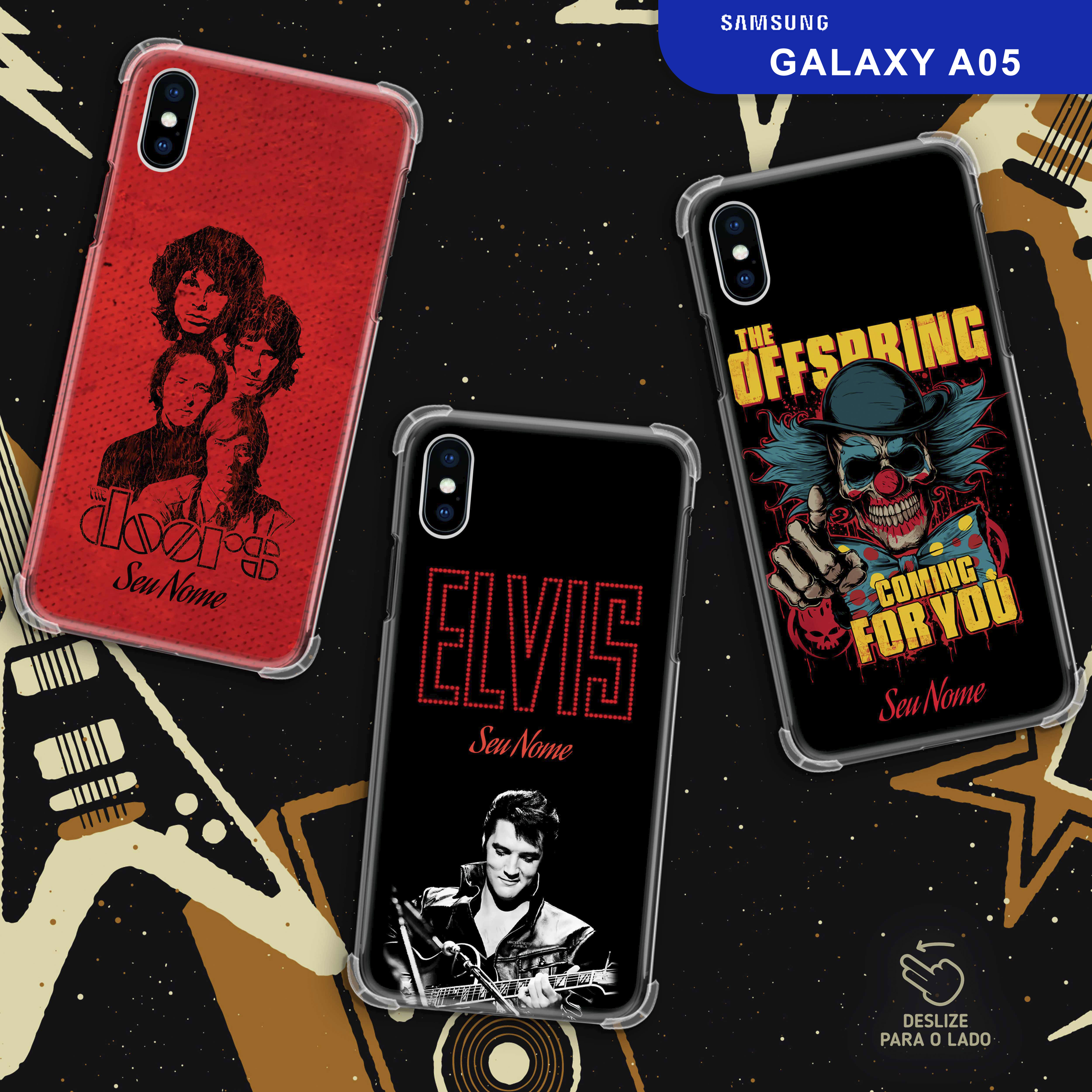 Capa Capinha - Samsung Galaxy A05 - Bandas de Rock Personalizado