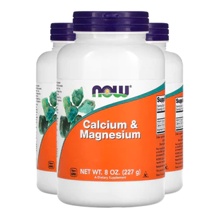 Kit 3x Pó Cálcio e Magnésio Now Foods 227g Importado /Made in Usa