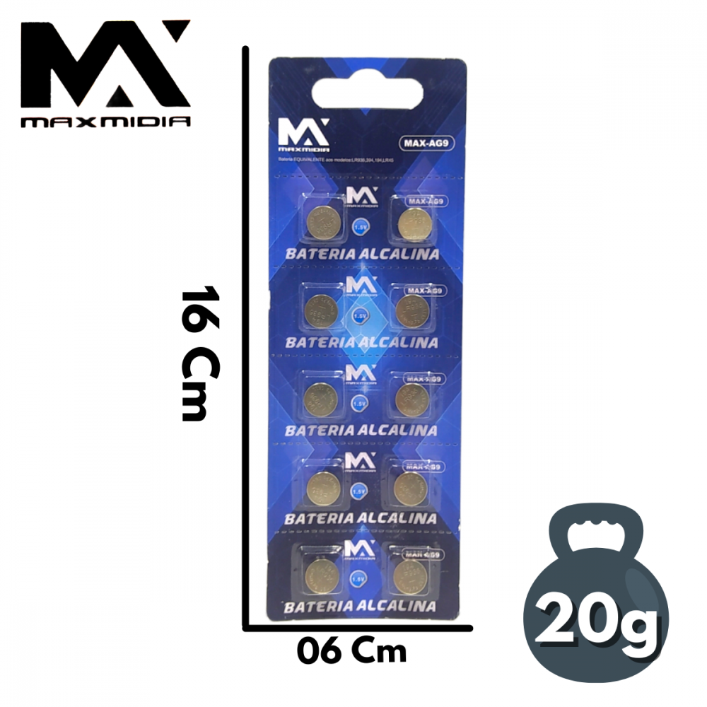 Bateria Ag9 cartela c/ 10 uni. | Shopee Brasil