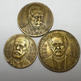 Lote 3 Moedas 500 1000 e 2000 Reis 1939 Ilustres Machado de Assis Tobias Barreto e Floriano Peixoto em Oferta na Shopee