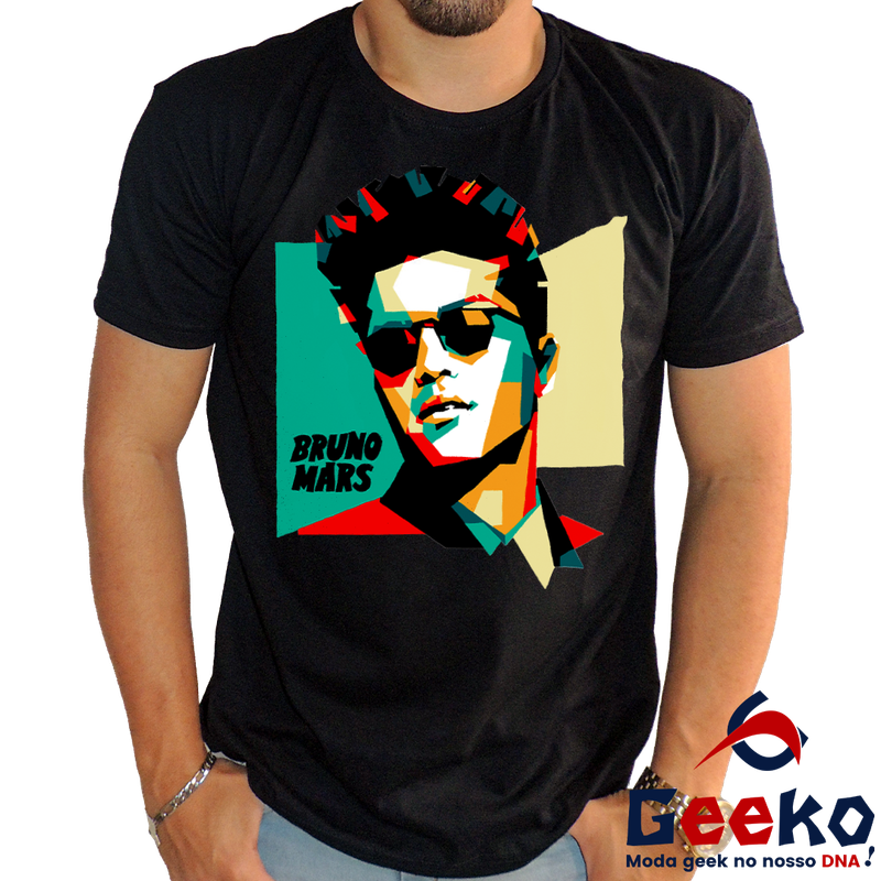 Camiseta Bruno Mars 100% Algodão Bruninho Live in Brazil 2024 Brasil Show Geeko