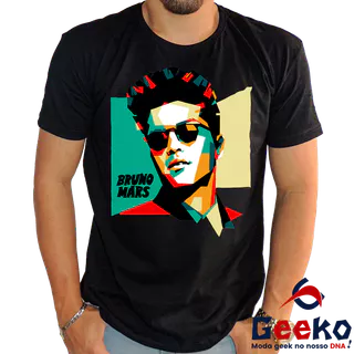 Camiseta Bruno Mars 100% Algodão Bruninho Live in Brazil 2024 Brasil Show Geeko