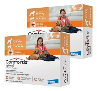 Kit 2 Antipulgas Comfortis Elanco 270 mg para Cães de 4,5 a 9 Kg e Gatos de 2,8 a 5,4 Kg