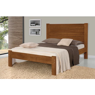 Cama de Casal Madeira Maciça Imbuia Lara