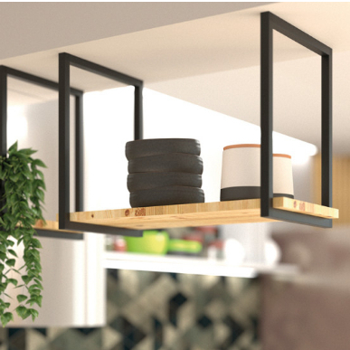 Suportes Estilo Industrial Simples de Teto para Prateleiras com 60cm de altura