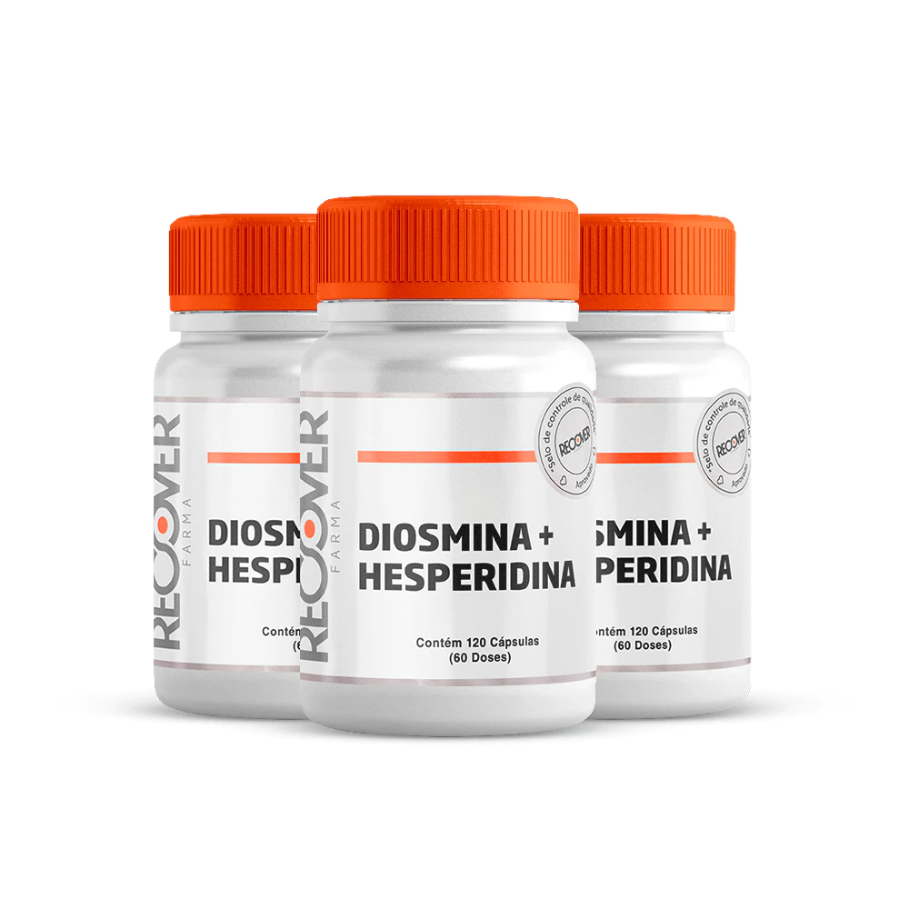 Diosmina 450mg + Hesperidina 50mg 120 Cápsulas - 3 unidades - Recover Farma
