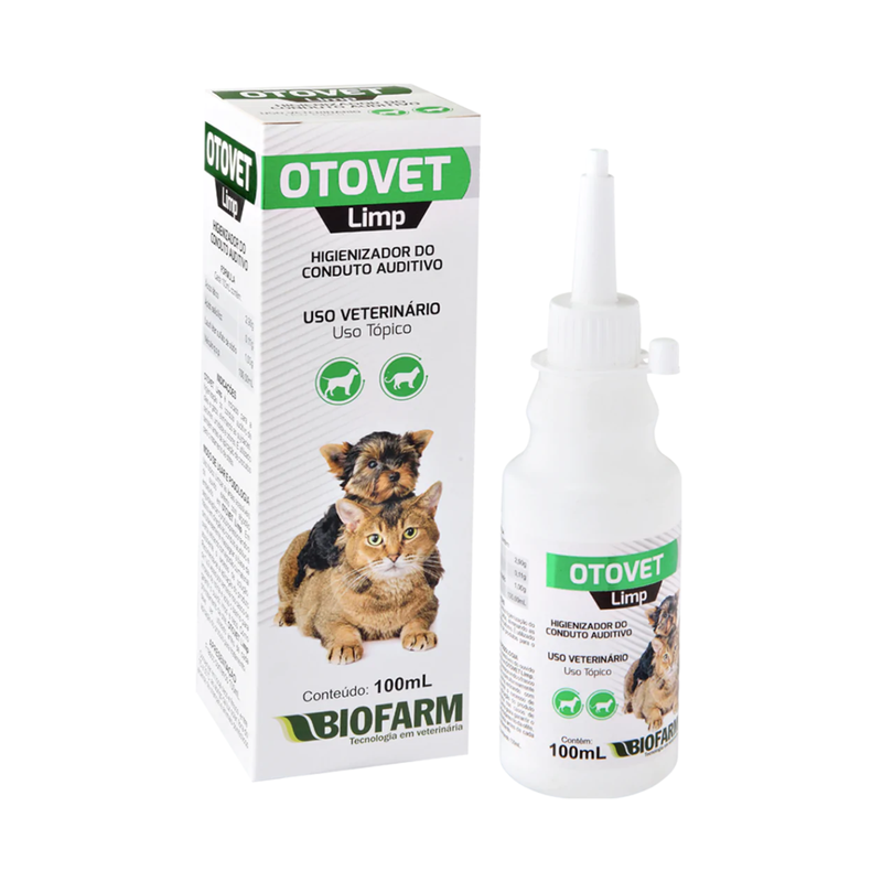 Limpeza Ouvido Otite Para Cachorro Gato OTOVET LIMP 100 mL