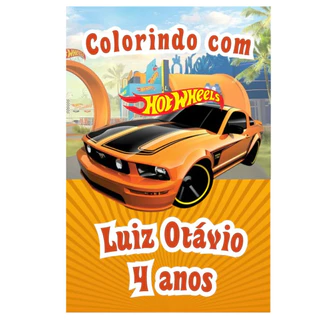 Livro de colorir lembrancinha Hot Wheels personalizada em Oferta na Shopee