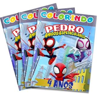 Livro de Colorir Homem Aranha e seus amigos Espetaculares Lembrancinha personalizada em Oferta na Shopee
