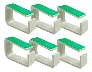 Kit 6 Organizador Fixador Passa Fio Cabo Oculto Mesa - Branco