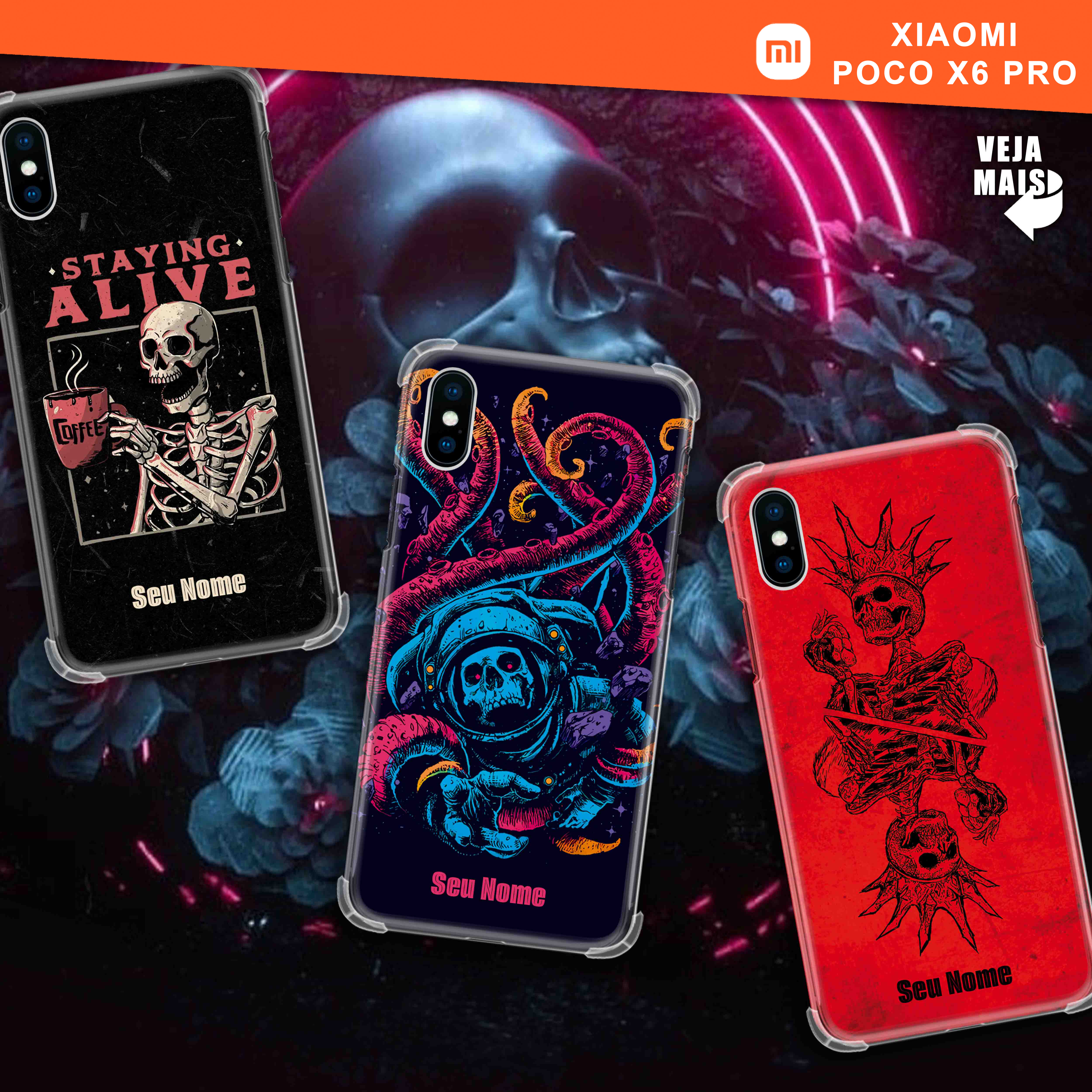 Capa Capinha - Xiaomi Poco X6 Pro - Caveiras Personalizadas