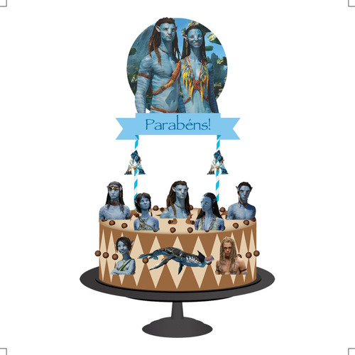 Topo De Bolo Topper De Aniversário Avatar Shopee Brasil