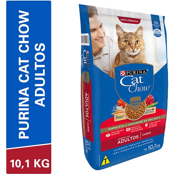 Racao Nestle Purina Cat Chow Adultos Defense Plus Carne 10kg Shopee Brasil