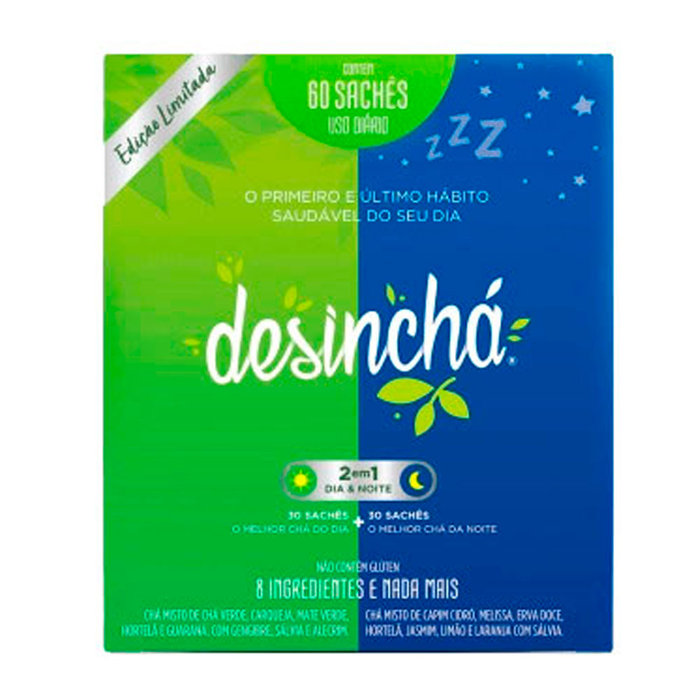 Desinchá Misto Dia e Noite 60 Sachês | Shopee Brasil