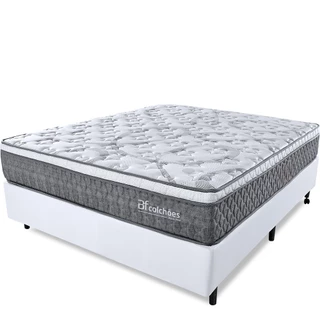 Cama Box Viúva Molas Ensacadas Pillow Top 128x188 Base Courvin BF Colchões