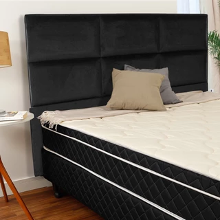 Cabeceira Estofada para Cama Box Casal 127x142CM Veludo BF Colchões