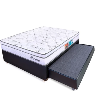 Cama Box Casal Colchão Molas Ensacadas Pillow Bicama Auxiliar Solteiro 138x188x58cm BF Colchões