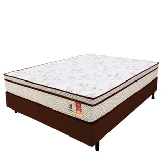 Cama Box Casal Colchão Molas Ensacadas + Box Microfibra 138x188x57cm BF Colchões