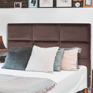 Cabeceira Estofada para Cama Box Casal 127x142CM Veludo BF Colchões
