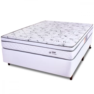 Cama Box Viúva Colchão Molas Ensacadas com Pillow e Box Courvin 128x188x55cm BF Colchões