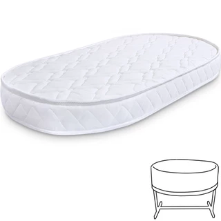 Colchão para Moisés Oval de Berço Infantil Bebê Antialérgico 138x68x10cm BF Colchões