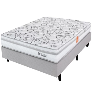 Cama Box Casal com Colchão Dupla Face Ortopédico Firme 138x188cm BF Colchões