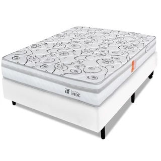 Cama Box Viúva com Colchão Ortopédico Dupla Face Firme 128x188cm BF Colchões