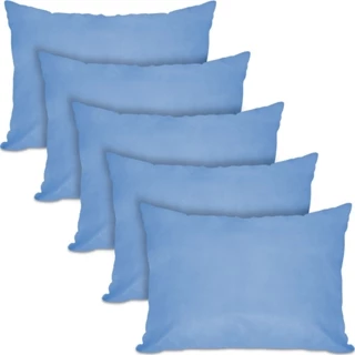 Kit 5 Travesseiro Fibra Siliconada Tecnologia Bloqueador Bacteriano 50x70cm BF Colchões