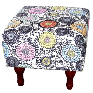 Puff Banqueta Espuma 40x40 cm Decorativo Quadrado BF Colchões Estampa Floral