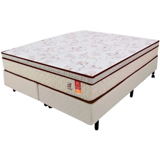Cama Box King Colchão Molas Ensacadas + Box Microfibra 193x203x57cm BF Colchões