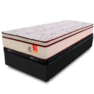 Cama Box Baú Solteirão (Colchão + Box) Molas Ensacadas 97x203x64cm BF Colchões