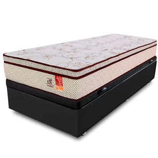 Cama Box Baú Solteiro (Box + Colchão) Molas Ensacadas 88x188x64cm BF Colchões