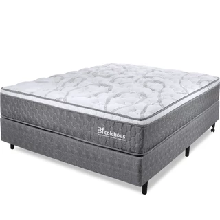 Cama Box Casal Colchão Smart Spring Mola Ensacada e Pillow Top de Espuma 138x188x61cm BF Colchões