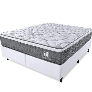 Cama Box Queen Colchão Smart Spring Mola Ensacada e Pillow Top de Espuma 158x198x61cm BF Colchões