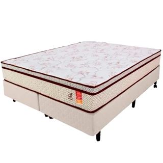 Cama Box Queen Colchão Molas Ensacadas + Box Microfibra 158x198x57cm BF Colchões