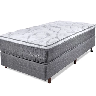 Cama Box Solteiro Colchão Smart Spring Mola Ensacada e Pillow Top de Espuma 88x188x61cm BF Colchões