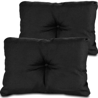 Kit 2 Peças Almofada Preta com Enchimento Flocos de Espuma 45x65cm Bf Colchoes
