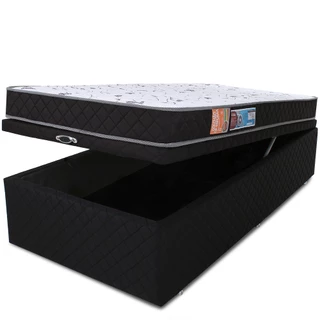 Cama Box Baú Solteirão Colchão Espuma D33 Selada Antialérgico 97x203x57CM BF Colchões