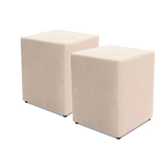 Kit com 2 Puff Decorativo Quadrado Suede 45cm BF Colchões