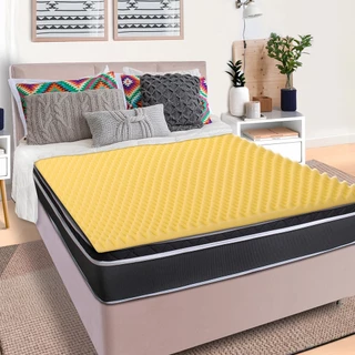 Pillow Top Queen Massageador Casca de Ovo Espuma D23 158x198x3,5cm - BF Colchões