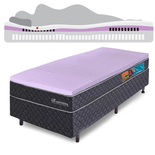 Cama Box Solteiro Colchão Molas Ensacadas com Pillow de Tecnologia Tridimensional Relax BF Colchões