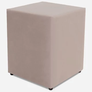 Puff Quadrado Suede Bege Decorativo 35x35cm Bf Colchões